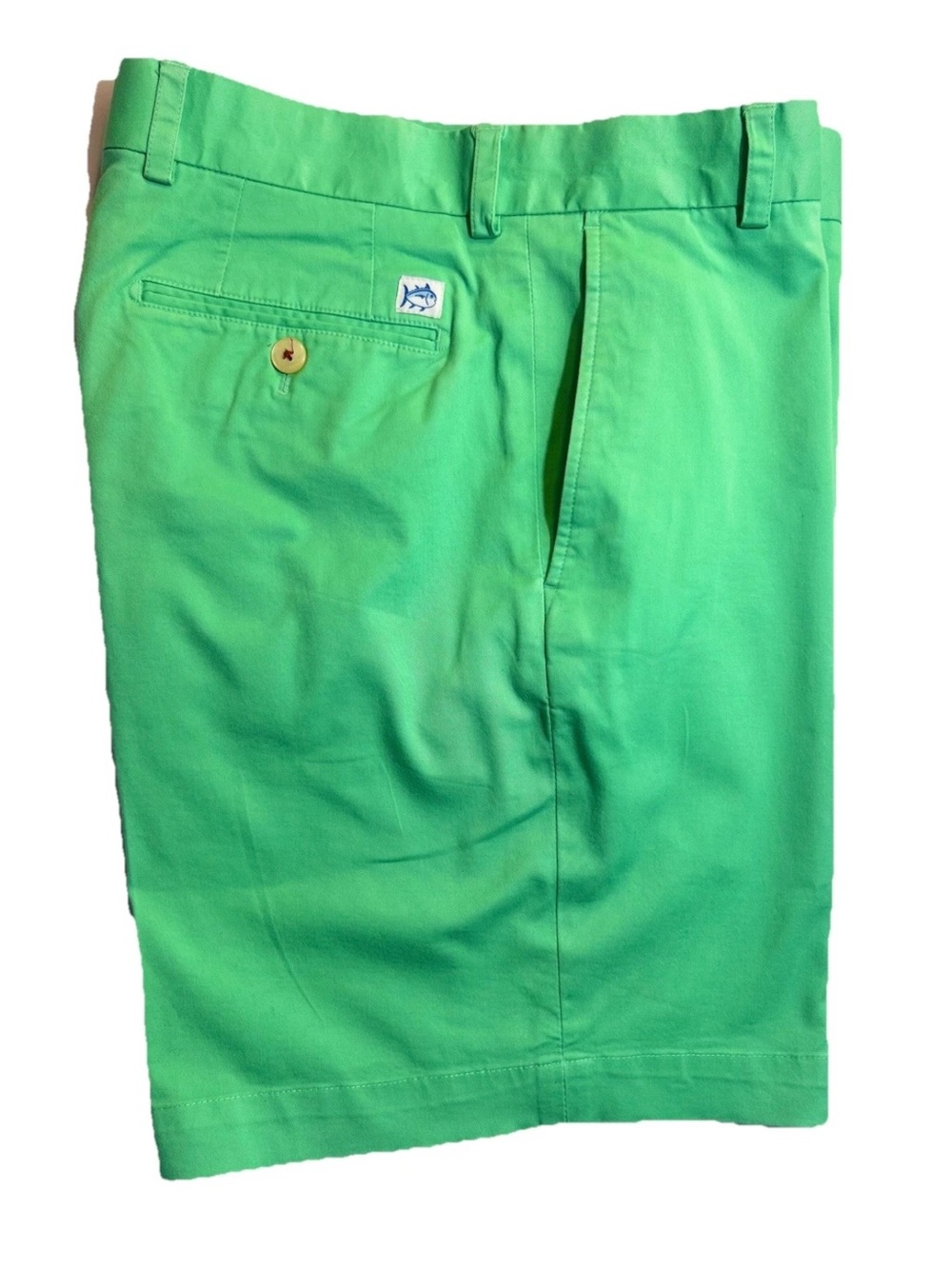 Southern Tide intercostal Bright Green Flat-Front Chino Shorts 32